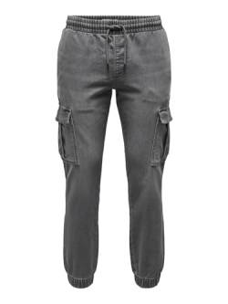 ONLY & SONS Herren Cargohose ONSWEFT REG. CASE M. Grey 7402 DNM JNS (DE/NL/SE/PL, Bundweite & Schrittlänge, 30, 32, medium Grey Denim) von ONLY & SONS