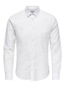 ONLY & SONS Herren Freizeit Hemd ONSCAIDEN - Slim Fit XS S M L XL XXL Grün, Größe:XXL, Farbe:White 22012321 von ONLY & SONS