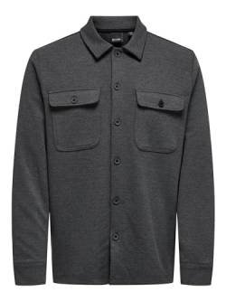 ONLY & SONS Herren Freizeit Hemd ONSNEWKODYL Overshirt Regular Fit XS - XXL, Größe:XS, Farbe:Dark Grey Melange 22021279 von ONLY & SONS