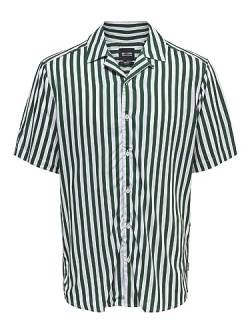 ONLY & SONS Herren Freizeit Hemd ONSWAYNE Regular Fit XS S M L XL XXLGestreift, Größe:L, Farbe:Dark Green 22013267 von ONLY & SONS