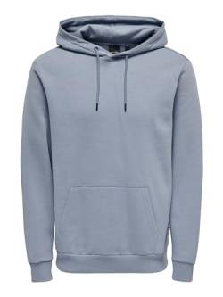 ONLY & SONS Herren Hoodie ONSCeres Kapuzen-Sweatshirt mit Fronttasche 22018685 Flint Stone L von ONLY & SONS