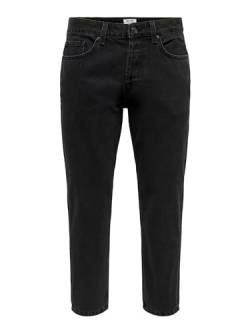 ONLY & SONS Herren Jeans ONSAVI Beam 2962 - Regular Fit - Schwarz - Black Denim, Größe:29W / 32L, Farbvariante:Black Denim 22022962 von ONLY & SONS