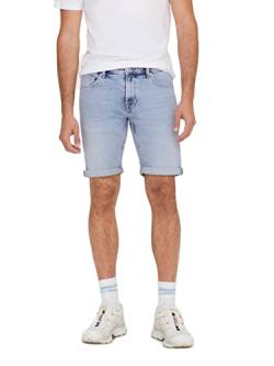 ONLY & SONS Herren Jeans Short ONSPLY 5189 - Regular Fit - Blau - Light Blue, Größe:XL, Farbe:Light Blue Denim 22025189 von ONLY & SONS