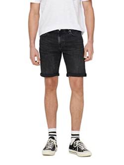 ONLY & SONS Herren Jeans Short ONSPLY 5192 - Regular Fit - Schwarz -Washed Black, Größe:S, Farbe:Washed Black 22025192 von ONLY & SONS