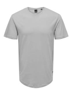 ONLY & SONS Herren Kurzarm Rundhals T-Shirt ONSMATT Life LONGY XS S M L XL XXL, Größe:S, Farbe:Mirage Gray 22002973 von ONLY & SONS