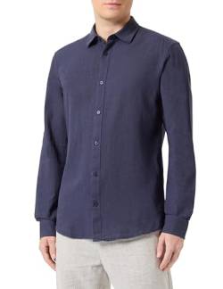 ONLY & SONS Herren ONSCAIDEN LS SOLID Linen Shirt NOOS Kurzarmhemd, Night Sky, Small von ONLY & SONS