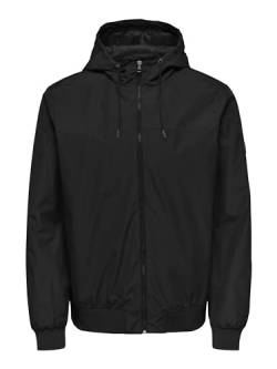 ONLY & SONS Herren ONSGAVIN Life Hood Jacket OTW VD Jacke, Black, M von ONLY & SONS