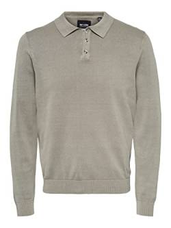 ONLY & SONS Herren ONSMASON REG 12 WASH Polo Knit Langarmshirt, Griffin, L von ONLY & SONS