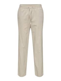 ONLY & SONS Herren ONSSINUS Loose 0007 COT LIN Pant NOOS Stoffhose, Silver Lining, M von ONLY & SONS