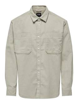 ONLY & SONS Herren Onsalp Rlx 2pkt Washd Cord Ls Shirt Noos, Silver Lining, S von ONLY & SONS