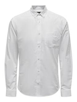ONLY & SONS Herren Onsalvaro Ls Oxford Shirt Noos Businesshemd, Weiß, L EU von ONLY & SONS