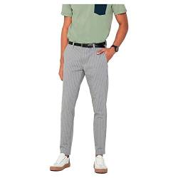 ONLY & SONS Herren Onsmark Pant Stripe Gw 3727 Noos Hose, Light Grey Melange, 28W 32L EU von ONLY & SONS