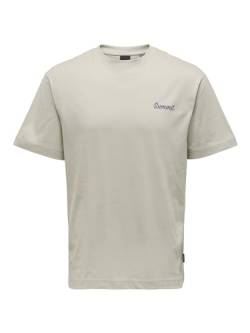 ONLY & SONS Herren Onsthomas Rlx Logo Ss Tee, Silver Lining, S von ONLY & SONS