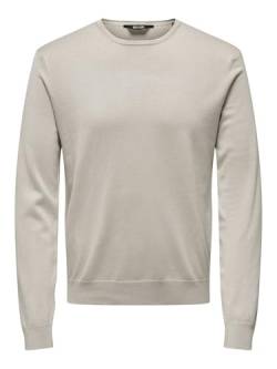 ONLY & SONS Herren Onswyler Life Reg 14 Ls Crew Knit Noos, Silver Lining, L von ONLY & SONS