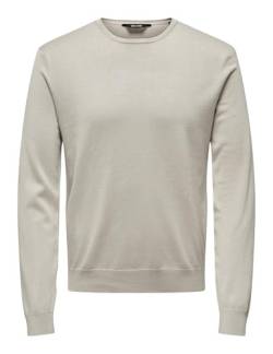 ONLY & SONS Herren Onswyler Life Reg 14 Ls Crew Knit Noos, Silver Lining, S von ONLY & SONS