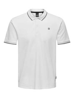 ONLY & SONS Herren Poloshirt ONSFLETCHER - Regular Fit XS S M L XL XXL, Größe:L, Farbe:Bright White Black Contrast Stripe 22024827 von ONLY & SONS