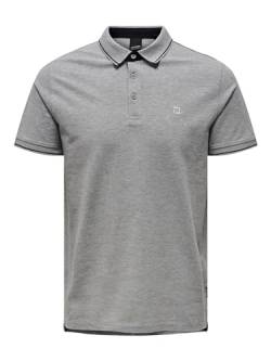ONLY & SONS Herren Poloshirt ONSFLETCHER - Regular Fit XS S M L XL XXL, Größe:L, Farbe:Light Grey Melange 22024827 von ONLY & SONS