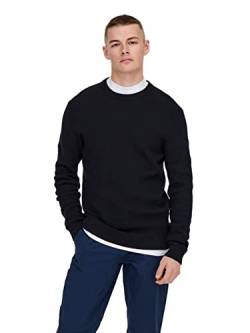 ONLY & SONS Herren Pullover ONSPHIL - Regular Fit XS S M L XL XXL Schwarz Beige, Größe:S, Farbe:Dark Navy 22022855 von ONLY & SONS