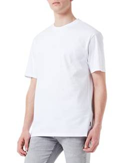 ONLY & SONS Herren Rundhals T-Shirt ONSFRED - Relaxed Fit S-XXL Schwarz Weiss, Größe:M, Farbe:Bright White 22022532 von ONLY & SONS
