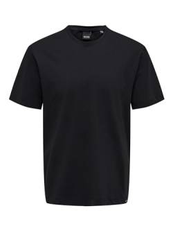 ONLY & SONS Herren Rundhals T-Shirt ONSMAX Life - Regular Fit XS S M L XL XXL, Größe:M, Farbe:Black 22025208 von ONLY & SONS