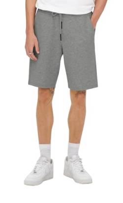 ONLY & SONS Herren Sweatshorts Bermuda ONSCeres Kurze Sweathose 22019490 Light Grey Melange S von ONLY & SONS