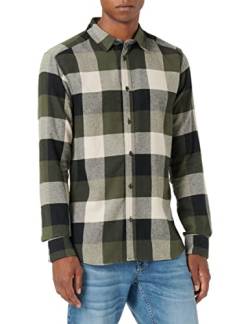 ONLY & SONS Men's ONSGUDMUND LS 3T Check Shirt NOOS Hemd, Forest Night, XS von ONLY & SONS