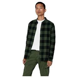 ONLY & SONS Men's ONSGUDMUND LS Checked Shirt NOOS Hemd, Forest Night, L von ONLY & SONS