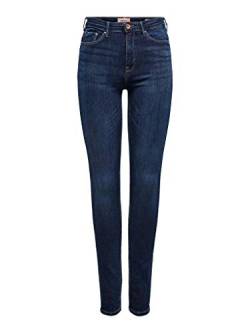 Damen ONLY High Waist Skinny Fit Jeans Lange Denim Stretch Hose ONLPAOLA Basic Röhrenjeans Cotton Pants, Farben:Blau, Größe:XL / 30L von ONLY
