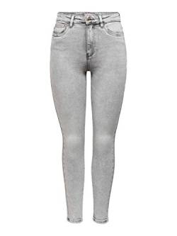 Damen ONLY Skinny Fit Ankle Jeans | Stretch Denim Hose Bleached | ONLMILA Cropped Röhrenjeans, Farben:Grau, Größe:25W / 30L von ONLY