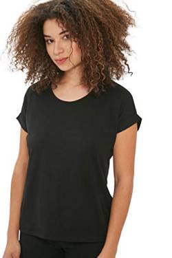 JDY Damen Einfarbiges T-Shirt | Basic Rundhals Ausschnitt Kurzarm Top | Short Sleeve Oberteil ONLMOSTER, Farben:Schwarz, Größe:M von ONLY
