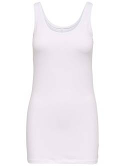 ONLY 4er Pack Damen Oberteile Basic Tank Tops weiß, schwarz blau Frauen Shirt lang Sommer Shirts Top 15239691 (S, Weiß (White)) von ONLY