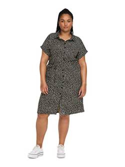 ONLY A/S Damen Cardiega Blk Shirt Dress Wvn Noos Kleid, Black/Aop:cloud Dancer Graphic, 54 Große Größen EU von ONLY