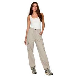 ONLY Cargo Hose Lässige Stoffhose Poptrash Paperback Pants Trousers mit Gummizug Abschluss ONLCASHI, Farben:Hellgrau,Größe Damen:XL/L32,Z - Länge L30/32/34/36/38:L32 von ONLY