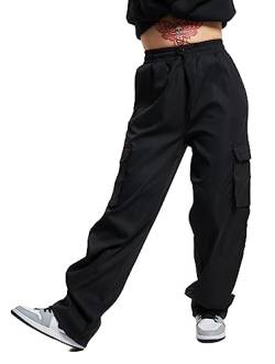ONLY Cargo Hose Lässige Stoffhose Poptrash Paperback Pants Trousers mit Gummizug Abschluss ONLCASHI, Farben:Schwarz,Größe Damen:M/L32,Z - Länge L30/32/34/36/38:L32 von ONLY