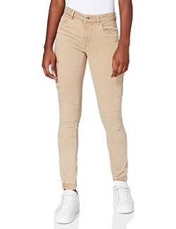 ONLY Cargo Jeans Hose | Stretch Denim Jogger Pants | Slim Mid Waist Karottenhose ONLMISSOURI, Farben:Beige, Größe:40W / 32L, Z-Länge:L32 von ONLY