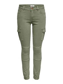 ONLY Cargo Jeans Hose | Stretch Denim Jogger Pants | Slim Mid Waist Karottenhose ONLMISSOURI, Farben:Grün, Größe:40W / 32L, Z-Länge:L32 von ONLY