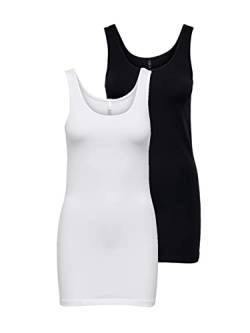 ONLY Damen 2er-Pack Tank-Top Oberteil Verschiedene Träger Shirt Unterhemd, Farbe:Mehrfarbig, Größe:L von ONLY