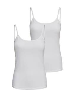 ONLY Damen 2er-Pack Tank-Top Oberteil Verschiedene Träger Shirt Unterhemd, Farbe:Weiß, Größe:XL von ONLY