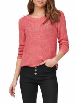 ONLY Damen Basic Strickpullover | Einfarbiger Knitted Stretch Sweater | Langarm Rundhals Shirt ONLGEENA, Farben:Rosa, Größe:L von ONLY