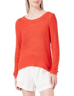 ONLY Damen Basic Strickpullover | Einfarbiger Knitted Stretch Sweater | Langarm Rundhals Shirt ONLGEENA, Farben:Rot, Größe:XXL von ONLY