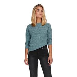 ONLY Damen Basic Strickpullover Einfarbiger Knitted Stretch Sweater Langarm Rundhals Shirt ONLRICA, Farben:Grau-Grün,Größe Damen:36 / S von ONLY