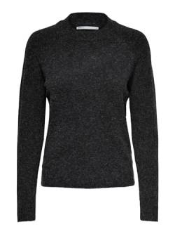 ONLY Damen Basic Strickpullover | Einfarbiger Knitted Stretch Sweater | Langarm Rundhals Shirt ONLRICA, Farben:Schwarz, Größe:34 von ONLY