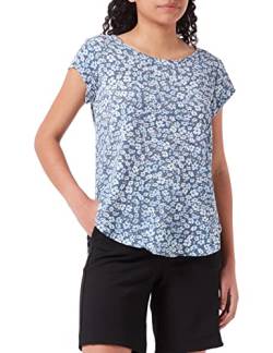 ONLY Damen Bedruckte Kurzarm Bluse Print Basic Rundhals Ausschnitt T-Shirt Blouse Oberteil ONLVIC, Farben:Blau-3, Größe:34 von ONLY