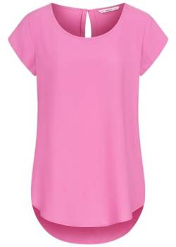 ONLY Damen Bluse Viskose Kurzarm Shirt Top mit Rundhals super pink von ONLY