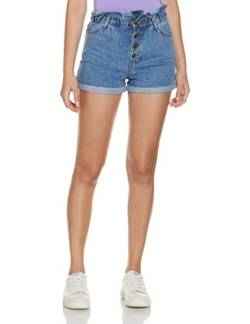 ONLY Damen Denim Jeans Shorts | Kurze Bermuda Pants Sommer Hose | Paperback mit elastischem Bund ONLCUBA, Farben:Blau-2, Größe:L von ONLY