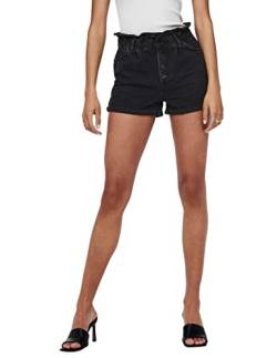 ONLY Damen Denim Jeans Shorts | Kurze Bermuda Pants Sommer Hose | Paperback mit elastischem Bund ONLCUBA, Farben:Schwarz, Größe:XS von ONLY