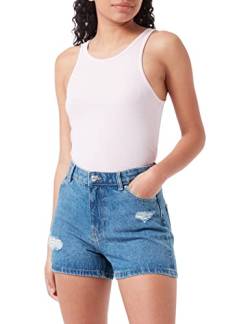 ONLY Damen Denim Jeans Shorts | Kurze Bermuda Sommer Hose | High Waist Destroyed Pants ONLJAGGER, Farbe:Blau, Größe:XS von ONLY