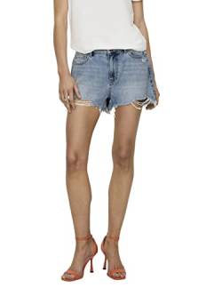 ONLY Damen Denim Jeans Shorts | Kurze Bermuda Sommer Hose | High Waist Destroyed Pants ONLPACY, Farben:Blau, Größe:XS von ONLY