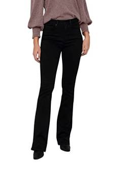 ONLY Damen Flared Schlag Jeans | High Waist Denim Stretch Hose | Wide Vintage Pants ONLROYAL, Farben:Schwarz, Größe:XS / 34L, Z-Länge:L34 von ONLY