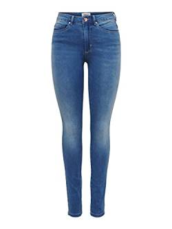ONLY Damen High-Waist Jeans-Hose OnlRoyal Denim Skinny-Fit Röhrenjeans Jeggings, Farbe:Blau, Größe:S - Länge 32 von ONLY